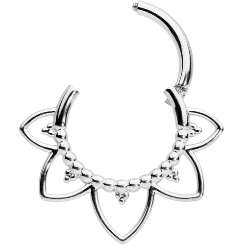 16G 5/16 Open Petal Flower Hinged Segment Ring