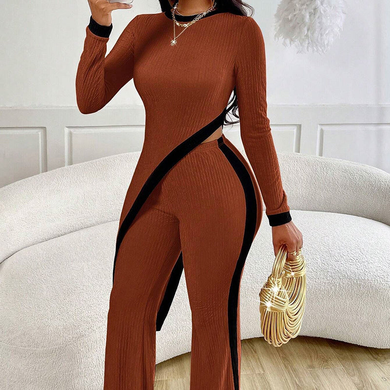 Damen-Set aus asymmetrischem Oberteil und Hose