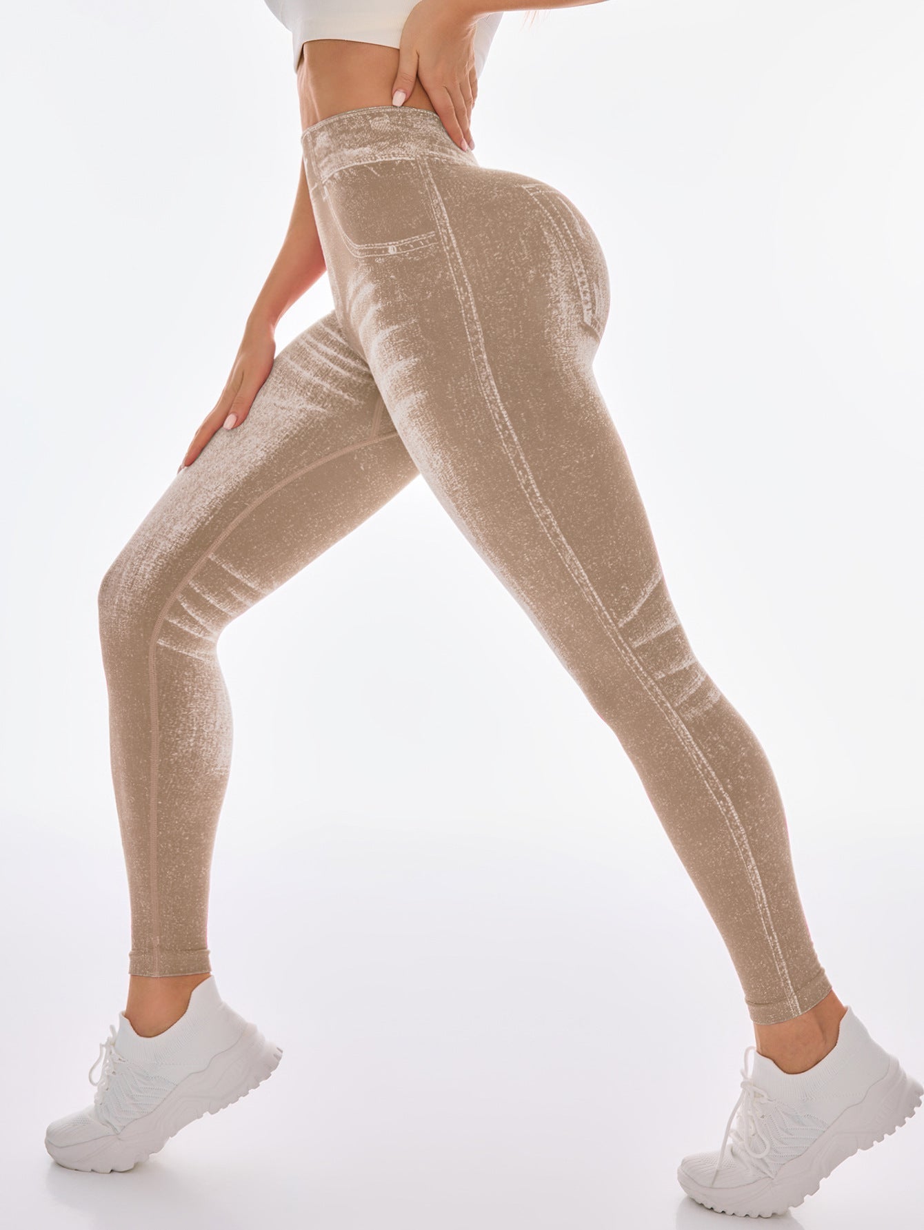 Nahtlose High-Waist Yoga Leggings mit Po-Lifting-Effekt