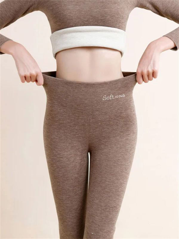 Damen High-Waist Shark Leggings mit Fleecefutter