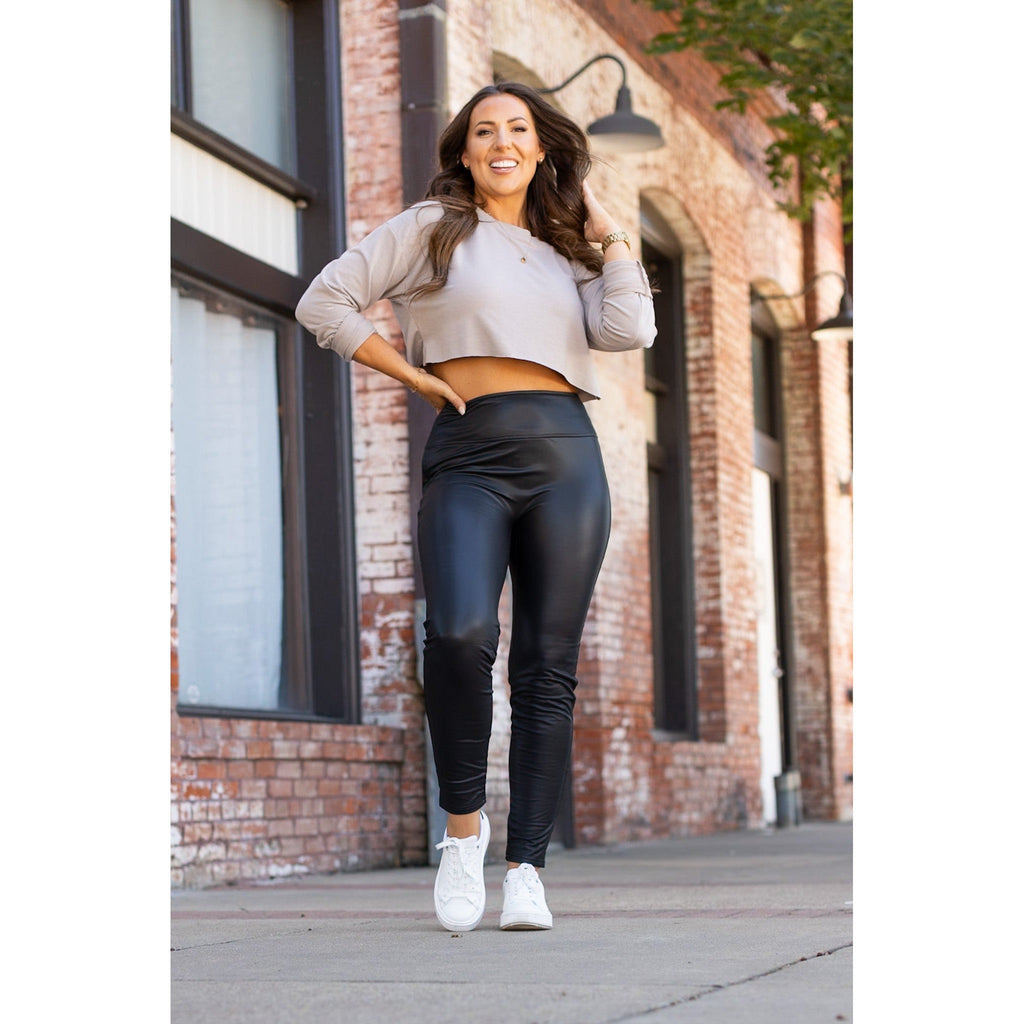 Farrah - High-Waisted Faux Leather Leggings