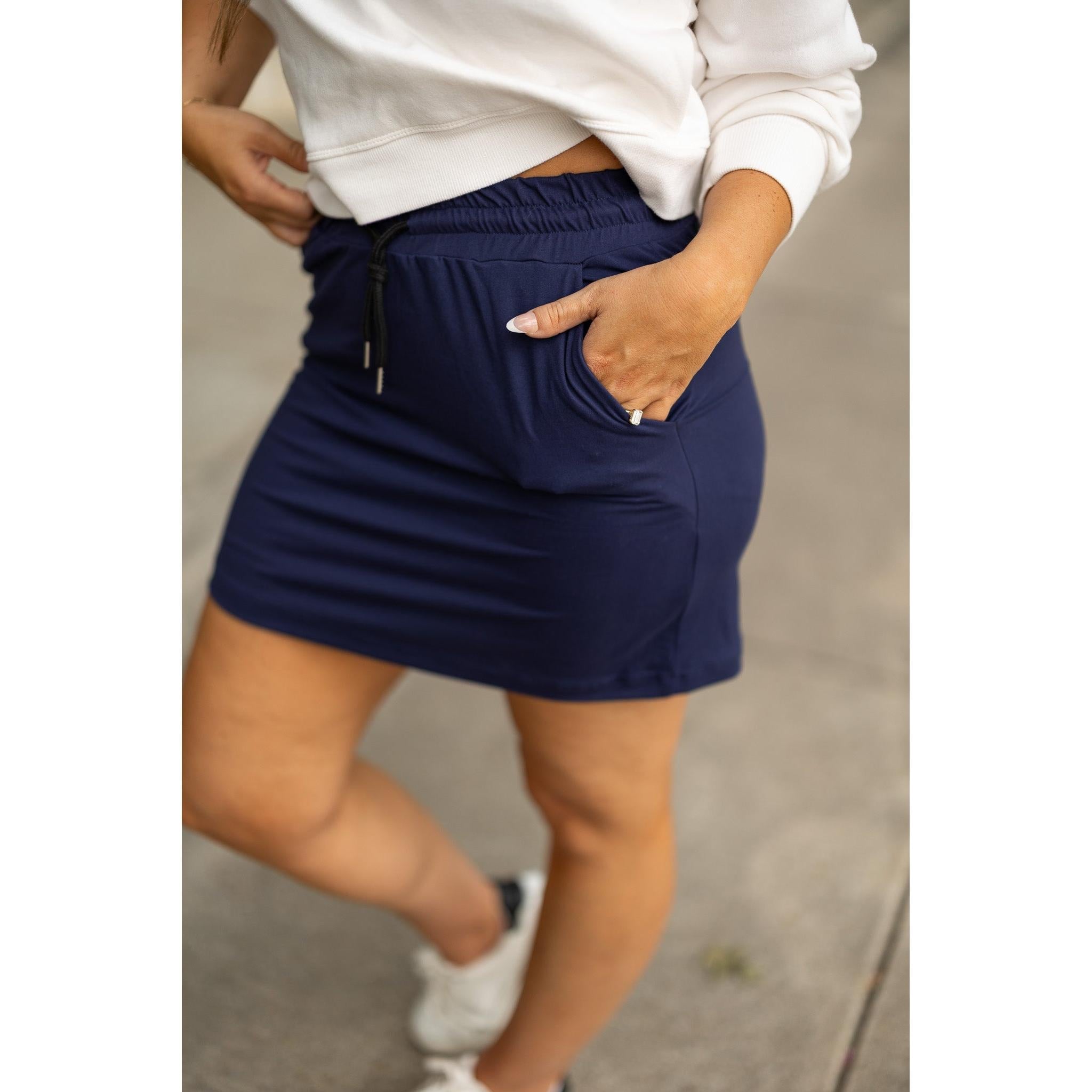 Naomi - Navy Jogger Skirt