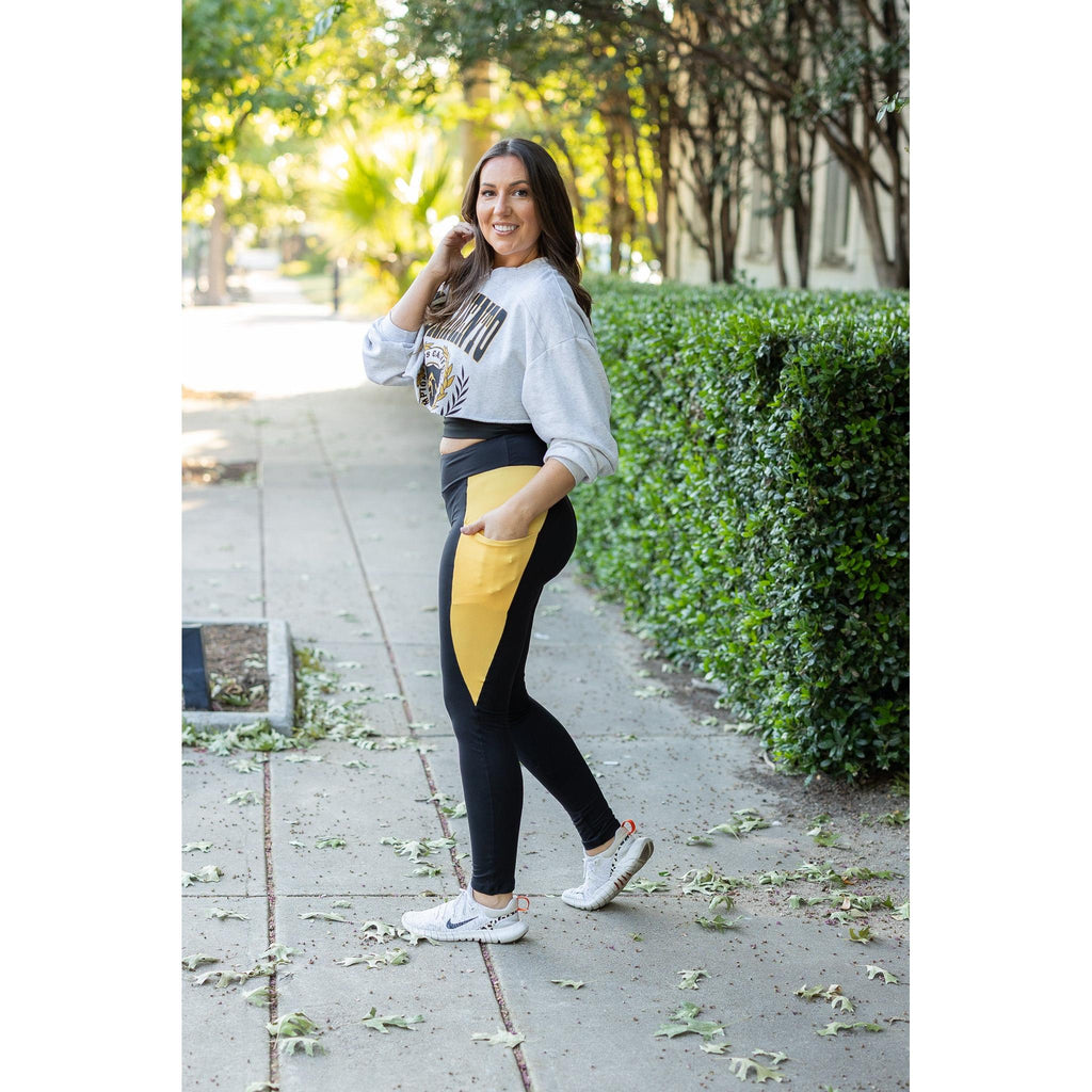 Yasmine - Yellow Panel Full-Length Leggings