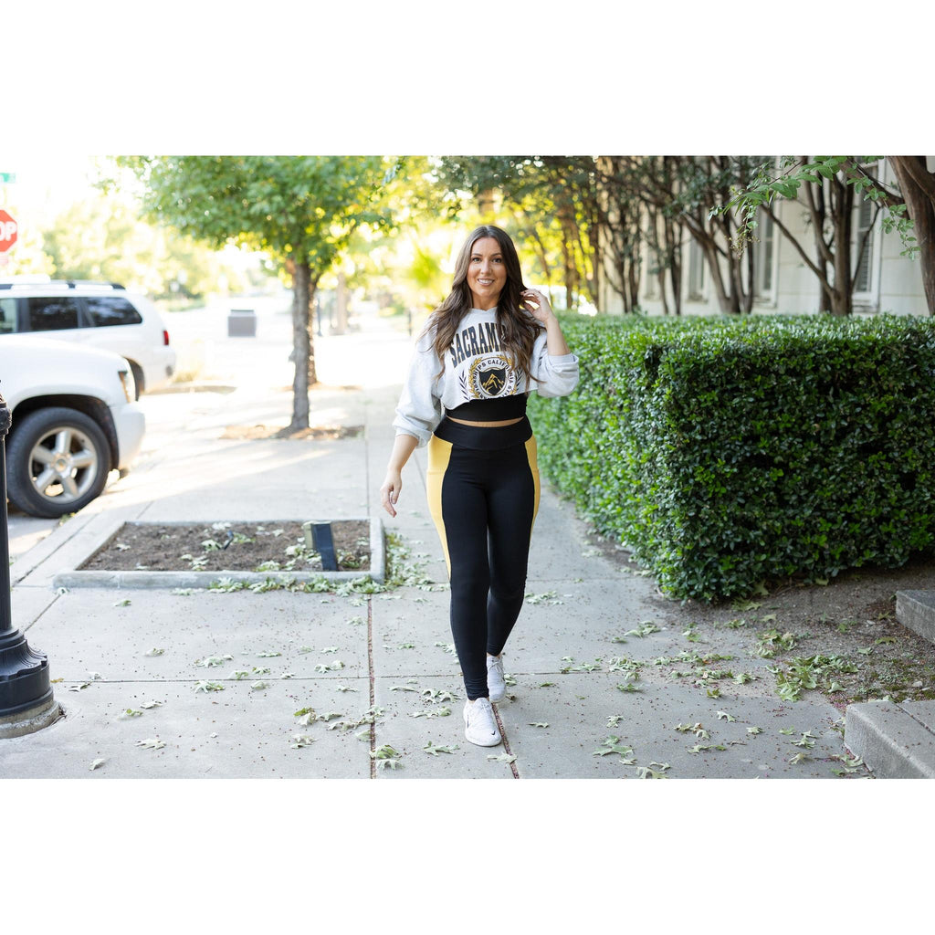 Yasmine - Yellow Panel Full-Length Leggings