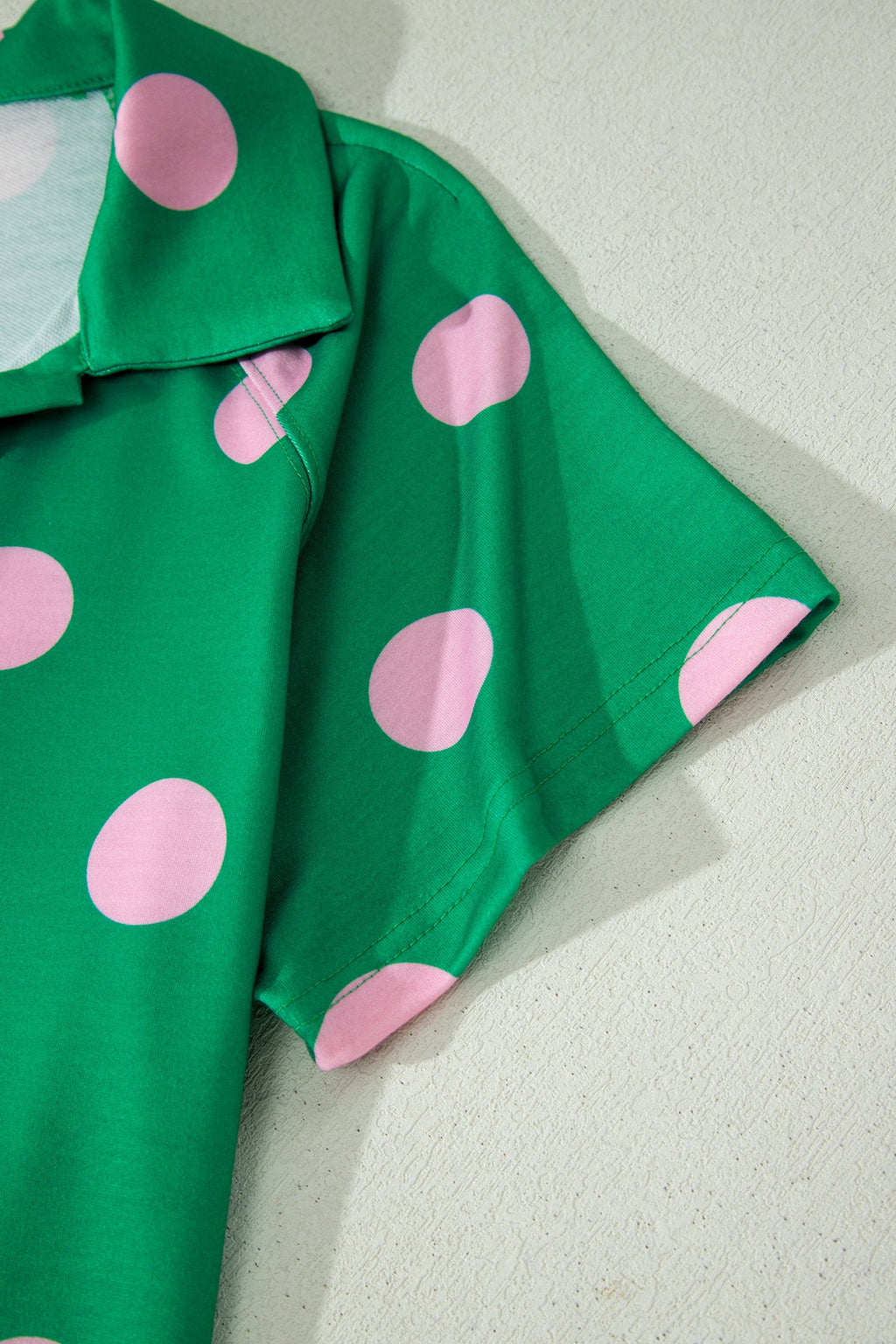 Polka Dot V-Neck Tee & Drawstring Shorts Set