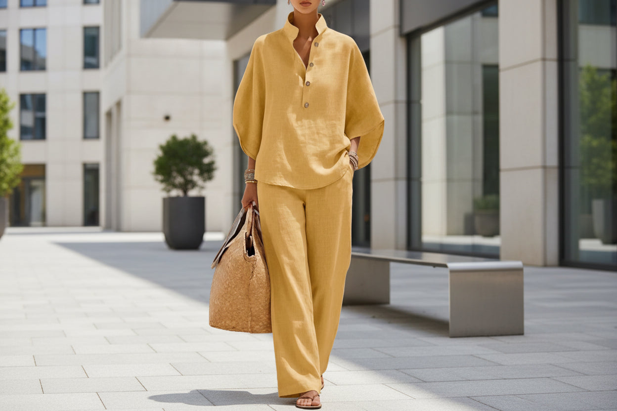 Damen-Freizeithemd und lange Hose Set
