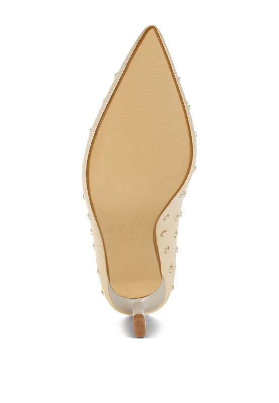 Madhara Heart-Shaped Rhinestones Pumps