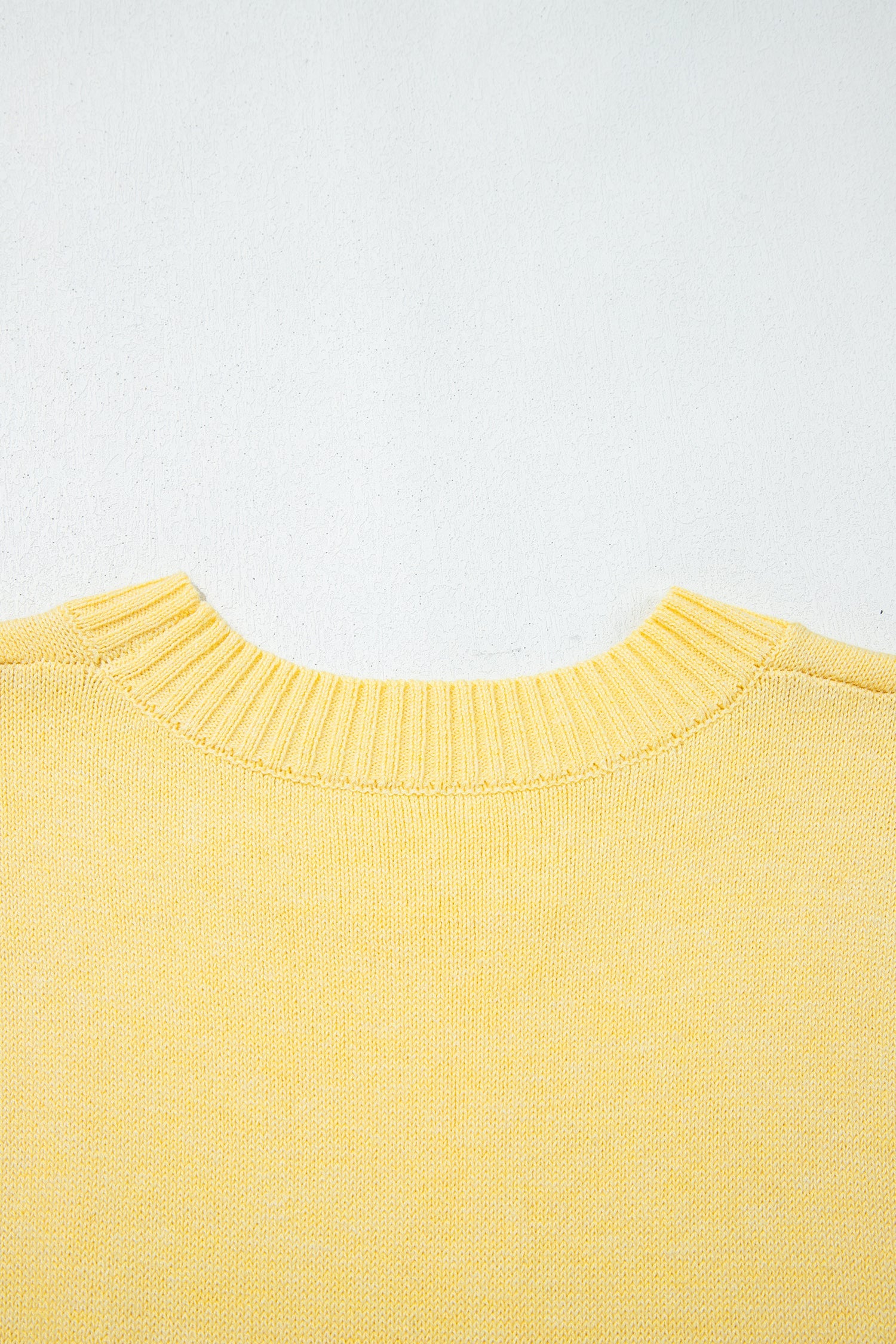 Yellow Cream Large Armhole Side Slit Loose Sweater Vest