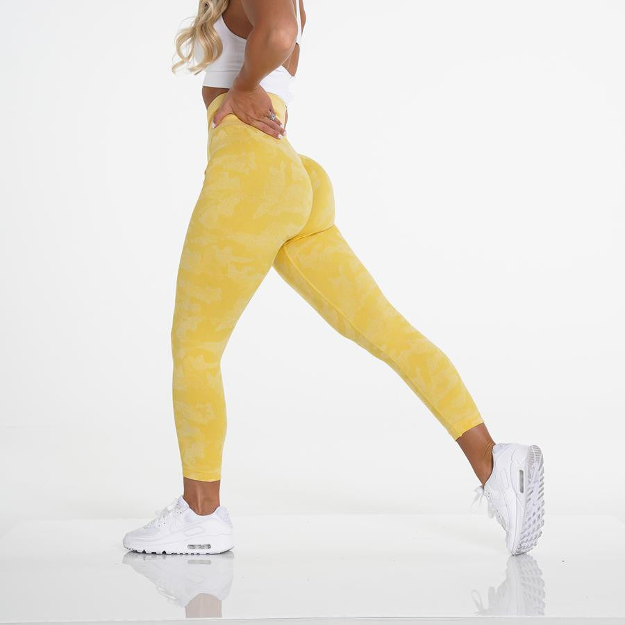 Schneeflocken-Tarnmuster Nahtlose Yoga-Hose – High Waist Leggings