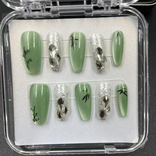 1048- Handmade press on nails fake nails removable Handmade Drawing Nails