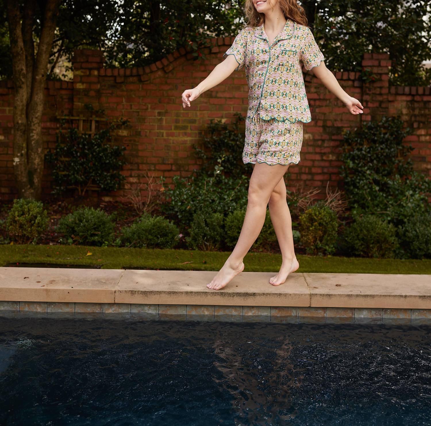 Scalloped Pajama Short Set