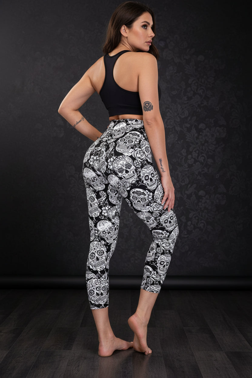 Gecroppte High-Rise Print Leggings – USA-Flaggen-Print Patriotische Trainingshose – 19 Styles