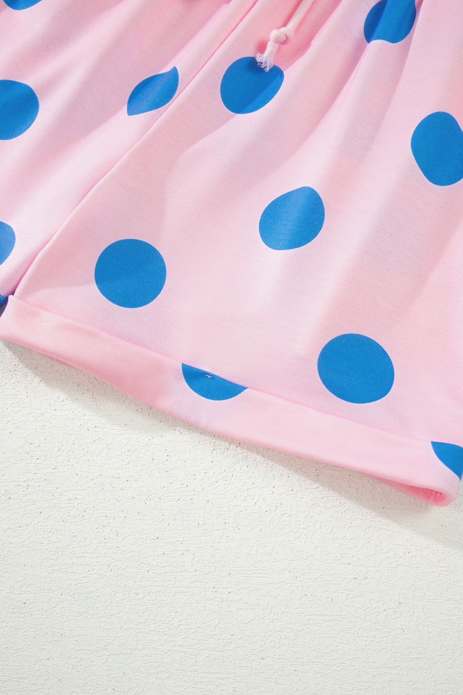 Polka Dot V-Neck Tee & Drawstring Shorts Set