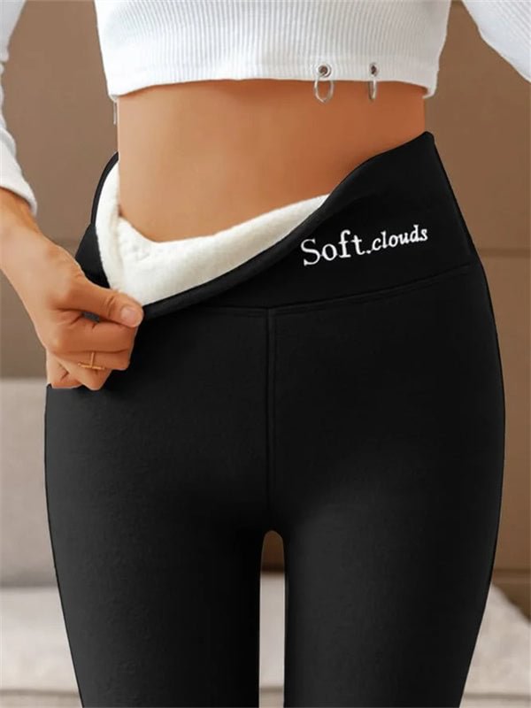 Damen High-Waist Shark Leggings mit Fleecefutter