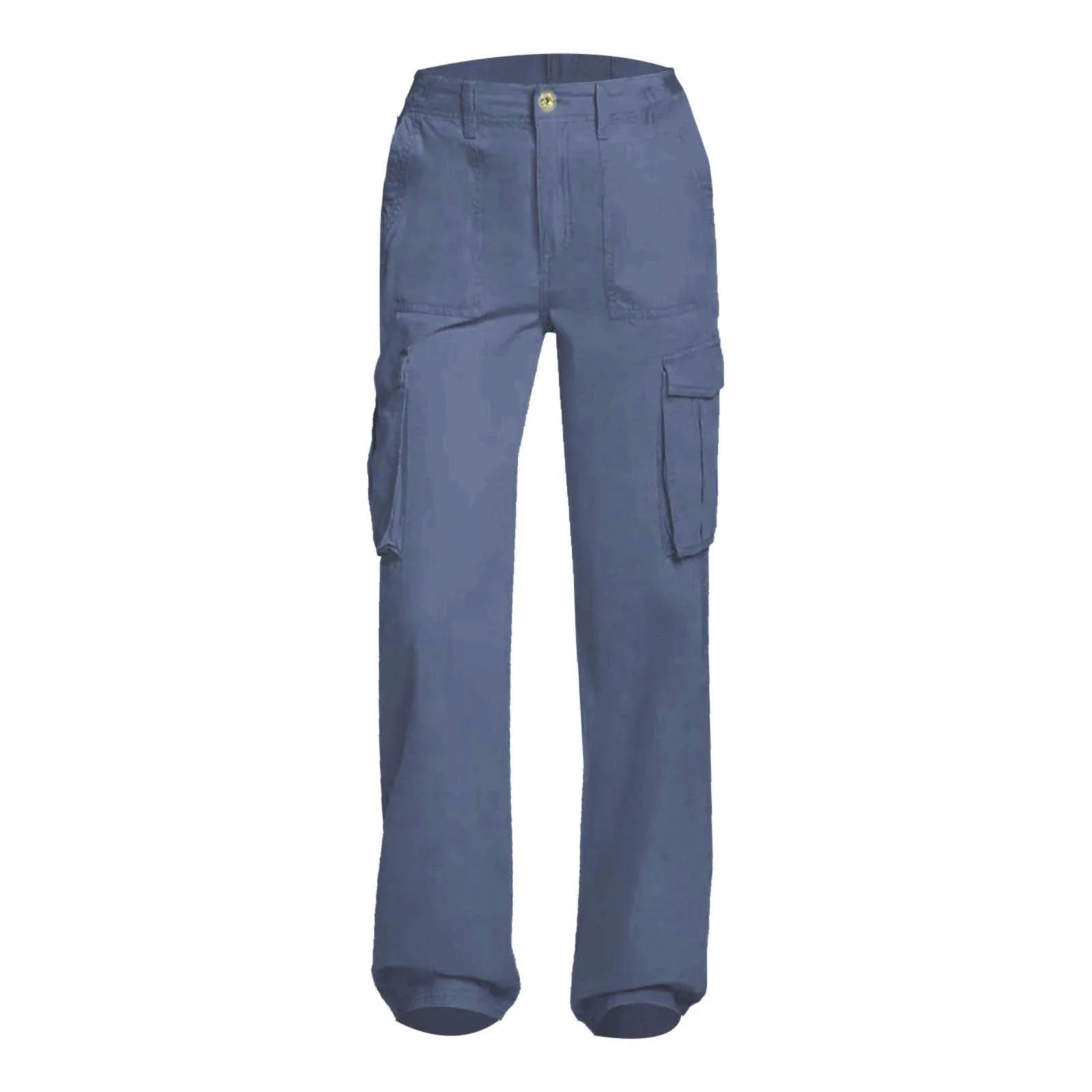 Adjustable Cargo Pants Women Straight Fit Baggy Wide Leg High Waist Pants Pockets Retro Street Style Casual Trousers