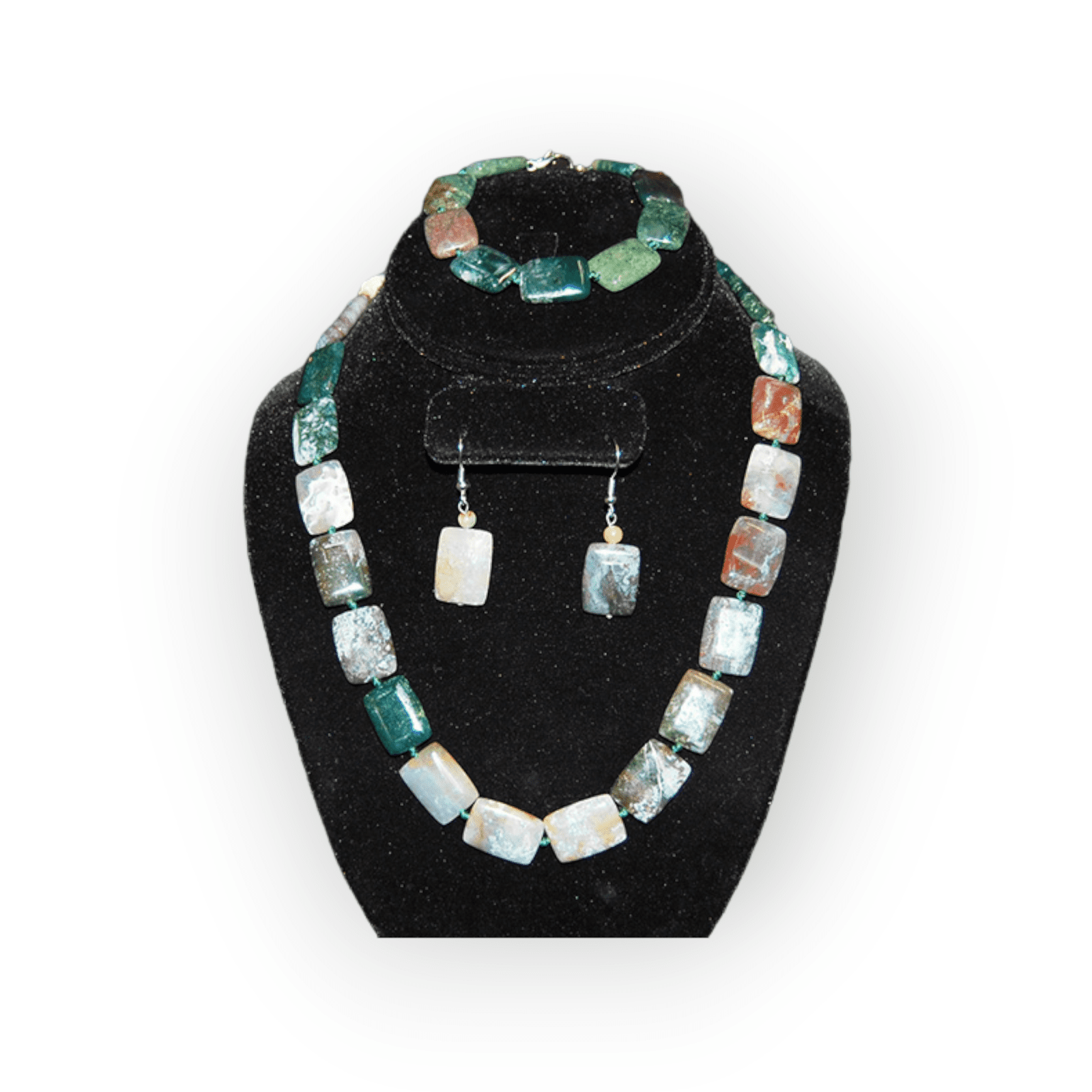 Agate Necklace Earring Jewelry Set