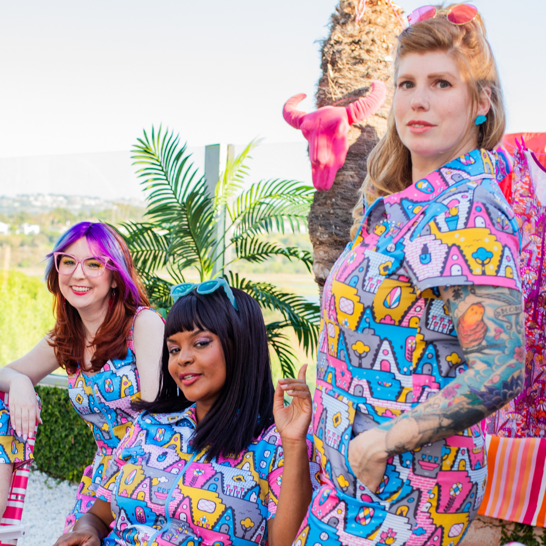 8-Bit A-Frames Jumpsuit in Pretty Pastel