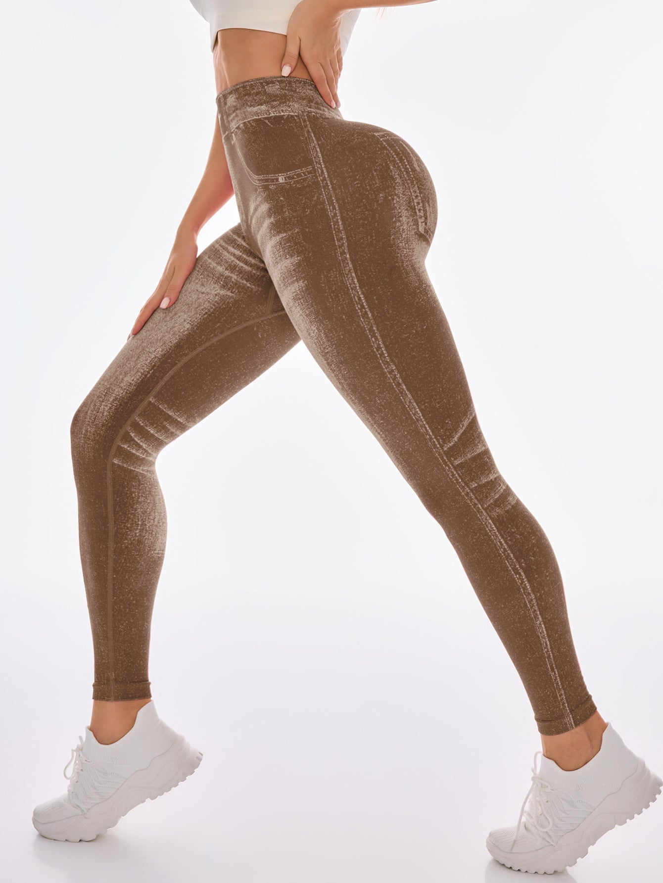 Nahtlose High-Waist Yoga Leggings mit Po-Lifting-Effekt