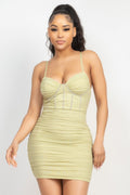 Women's Stone Cami Shirred Bodycon Dress