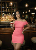 The Right Shoulder Is Gathered  Mini Dress