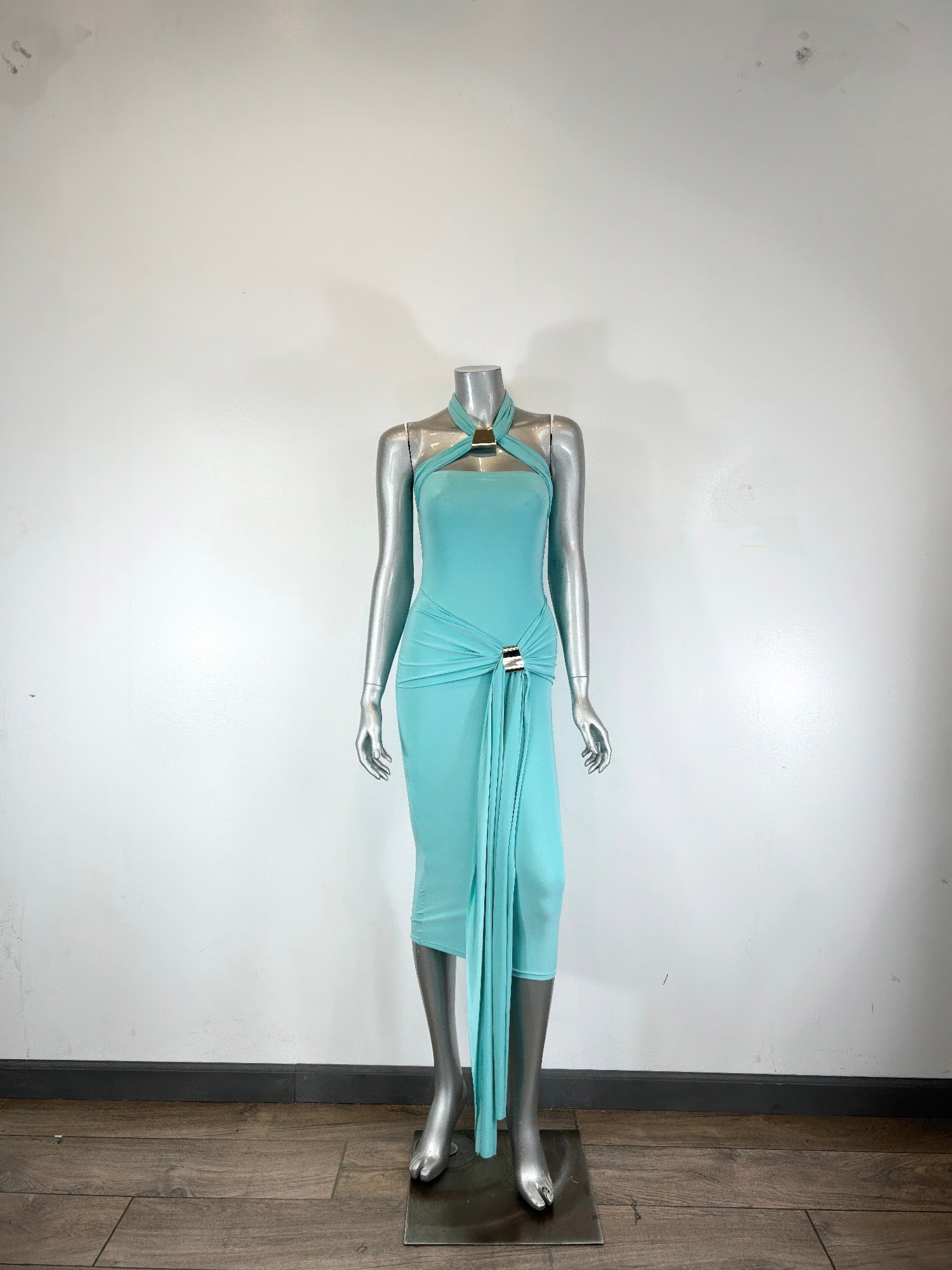 Women's Halter Bodycon Midi Dress – Elegant & Chic