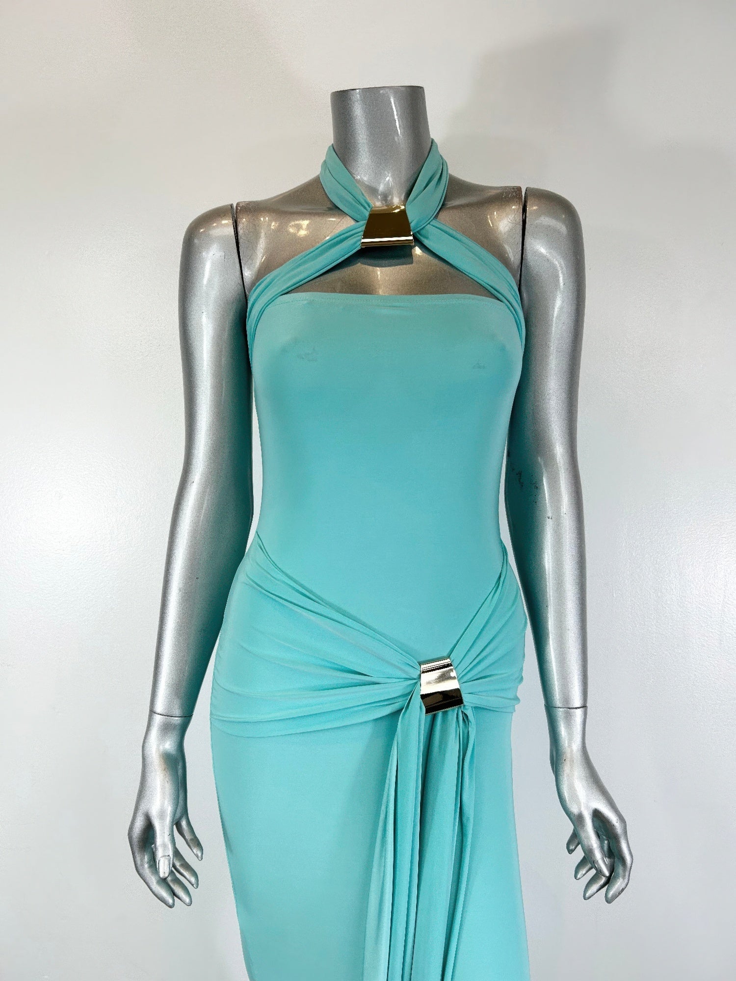 Women's Halter Bodycon Midi Dress – Elegant & Chic
