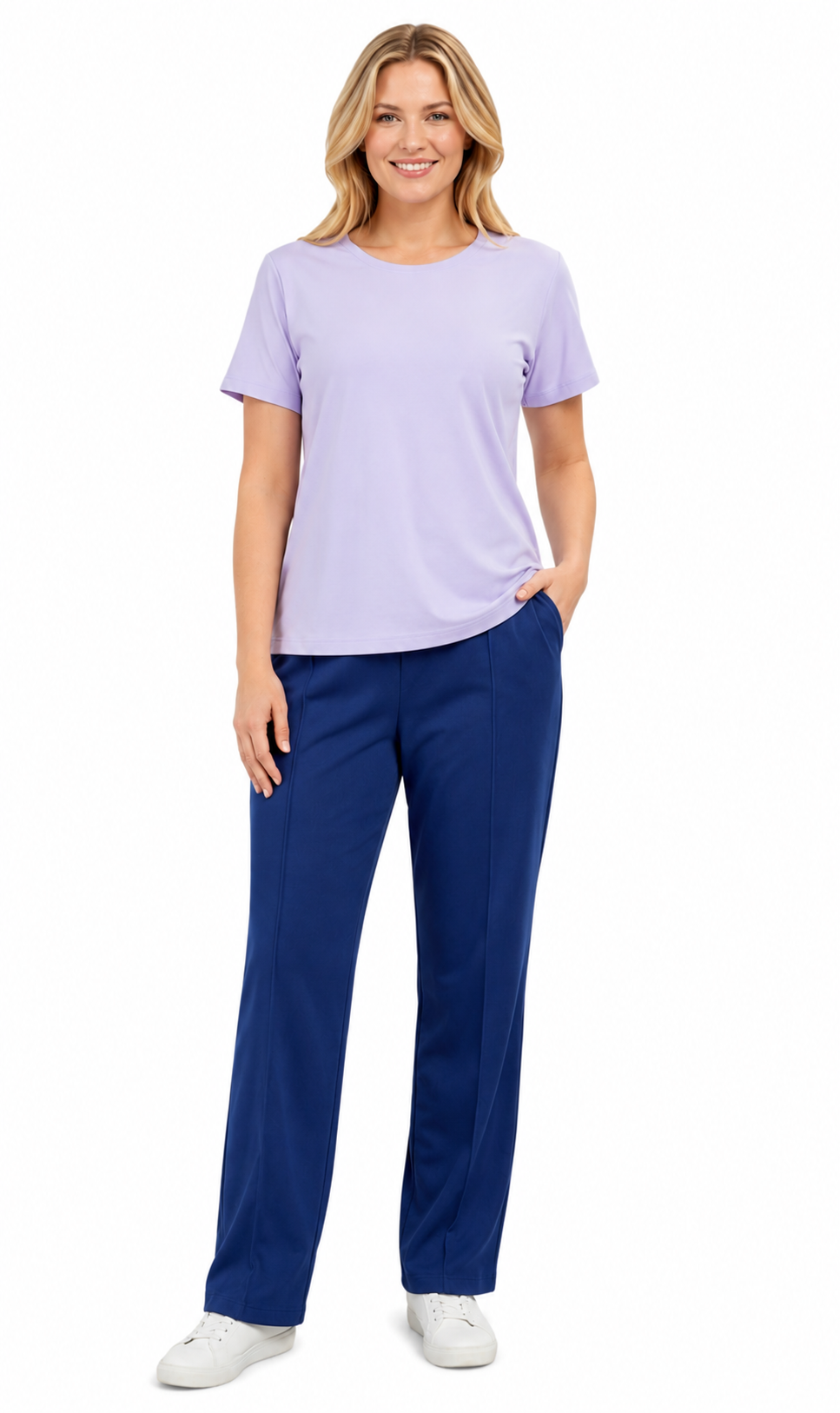 Women's Relaxed Fit Short-Sleeve Crew neck knit Tee Shirt