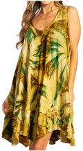 Sakkas Artemi Women's Casual Short Tie-dye Sleeveless Loose Tank Dress Cover-up