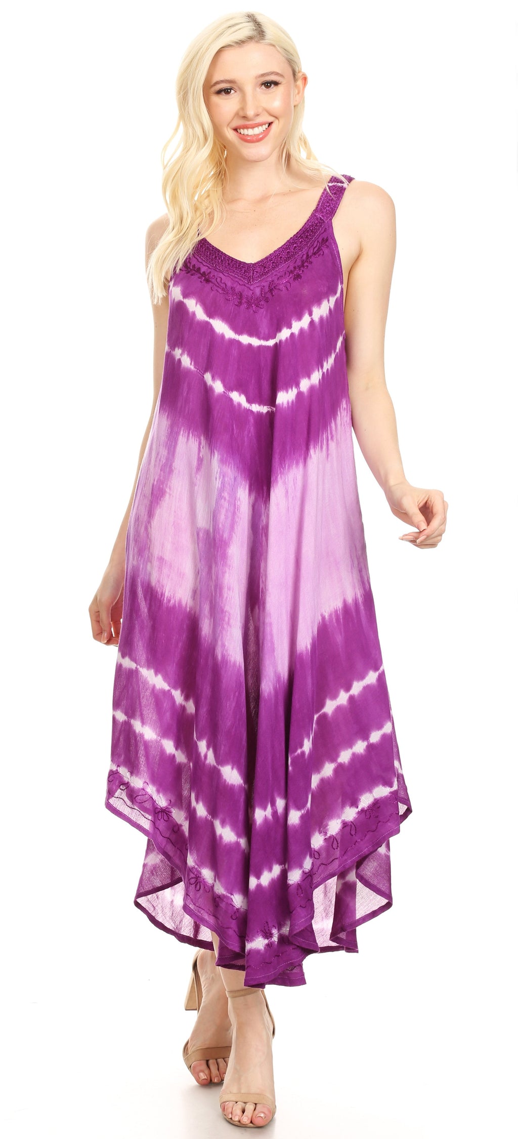 Sakkas Liz  Women's Maxi Loose Sleeveless Summer Casual Tank Dress Cover-up Caftan