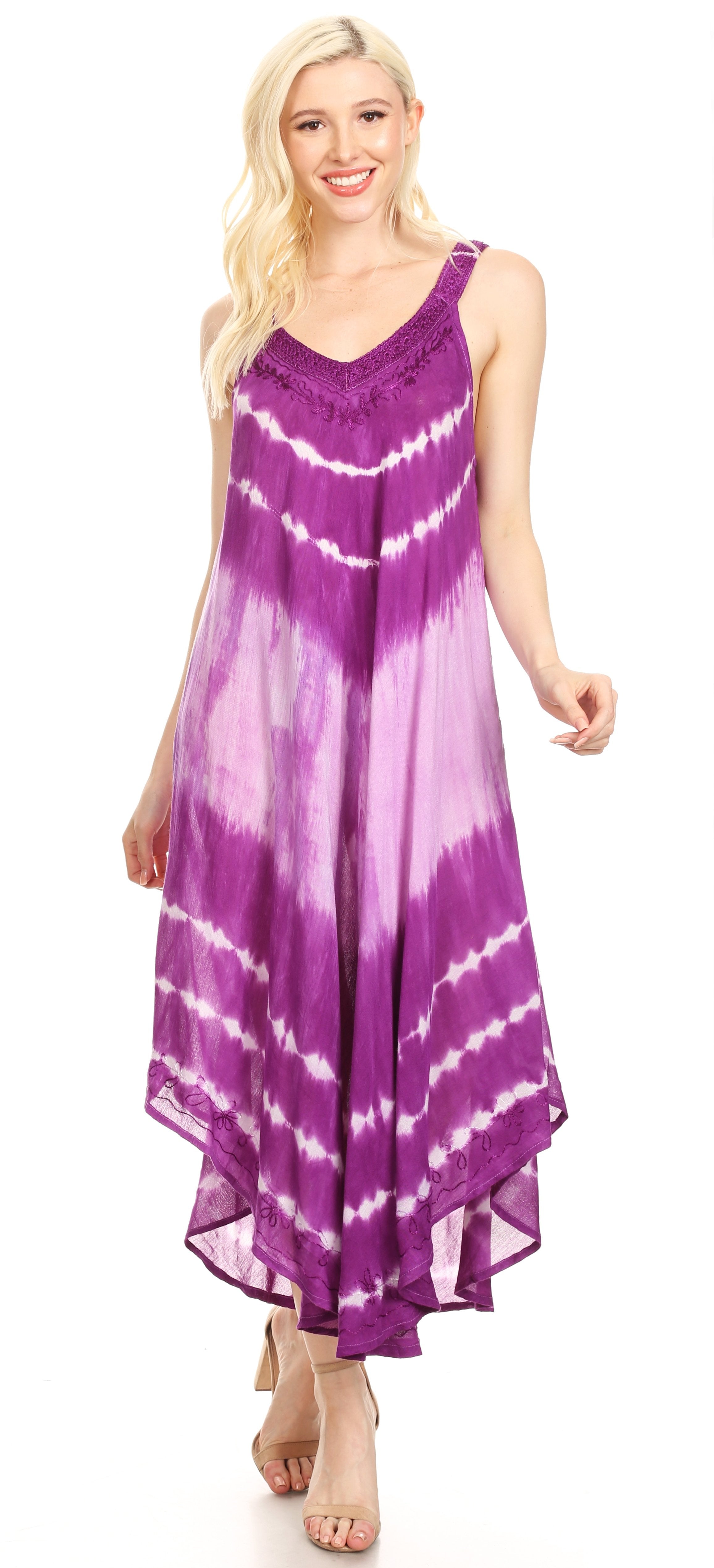 Sakkas Liz  Women's Maxi Loose Sleeveless Summer Casual Tank Dress Cover-up Caftan