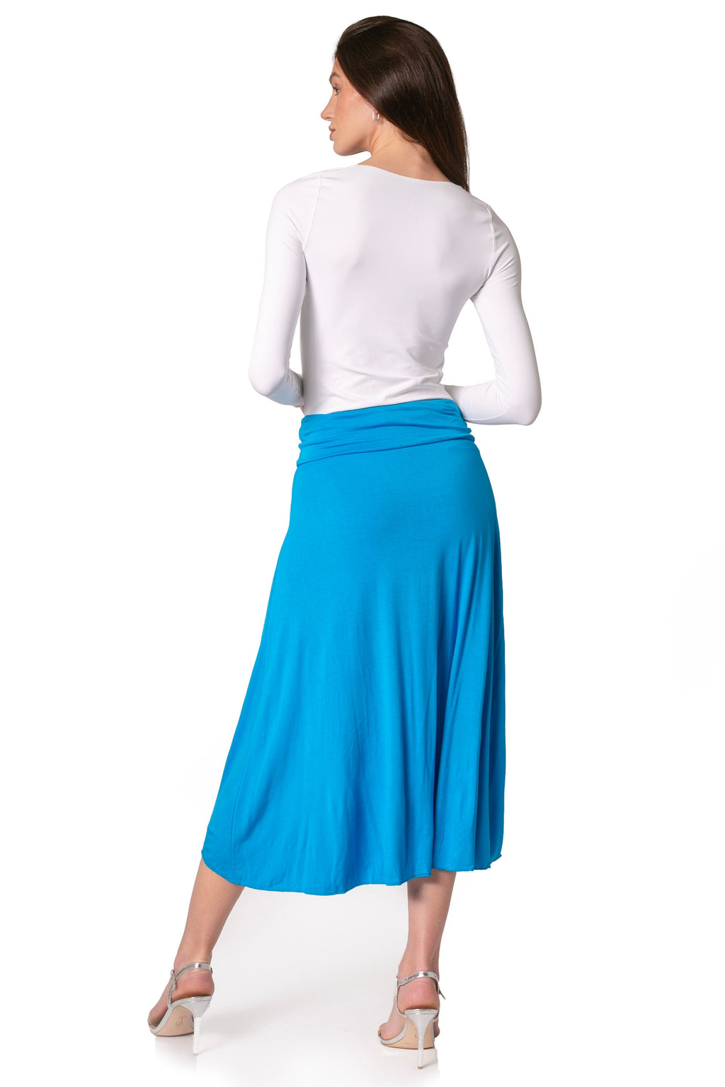 Sakkas Soft Jersey Feel Solid Color Strapless High Low Dress / Skirt