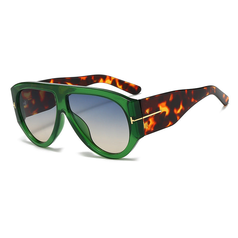 T-shaped large frame sunglasses, pilot's toad fashion cross-border sunglasses, personalized women's sunglasses
