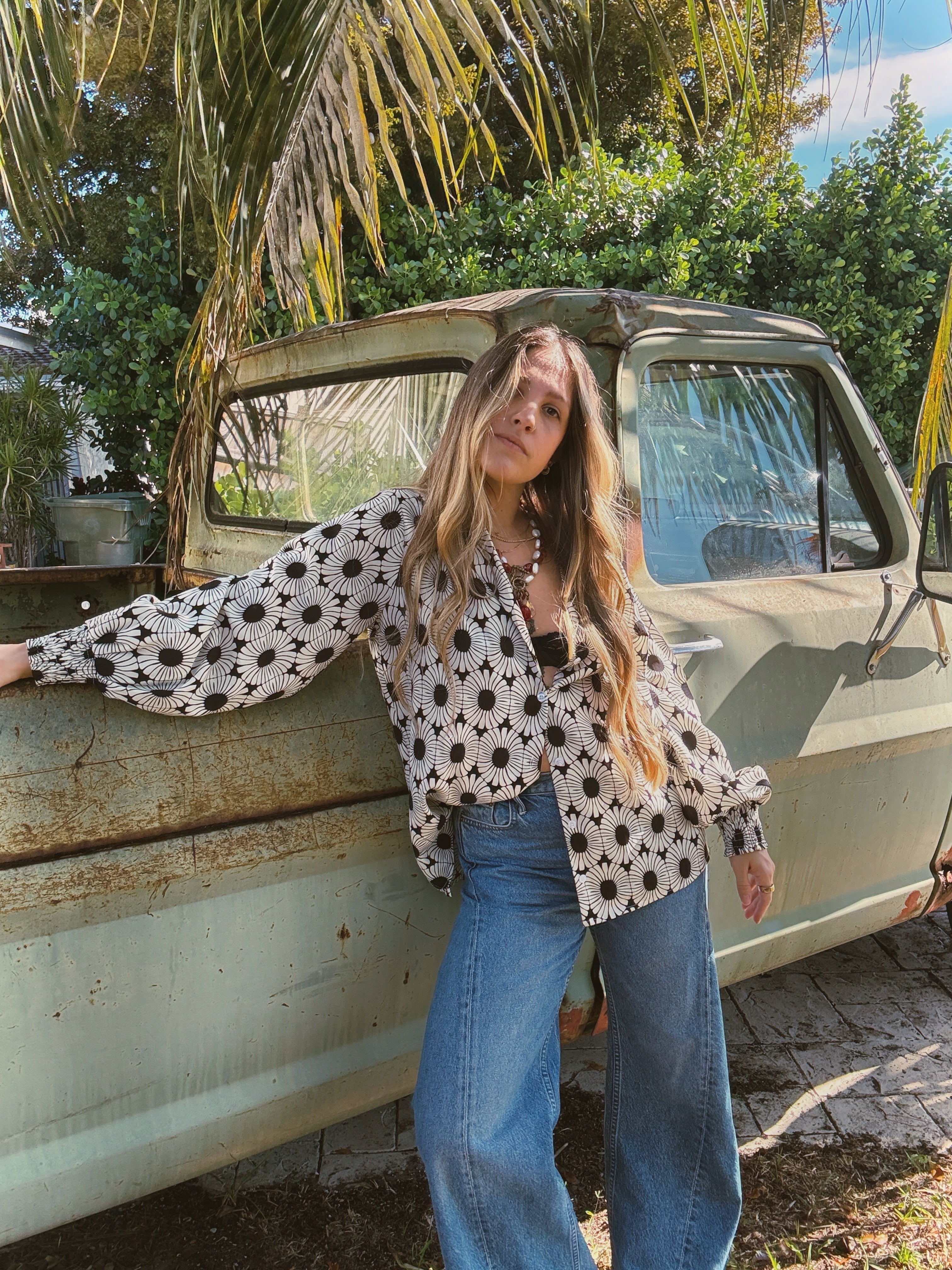 White Wedding Retro Floral Button Up Blouse PREORDER JUNE/JULY 2026