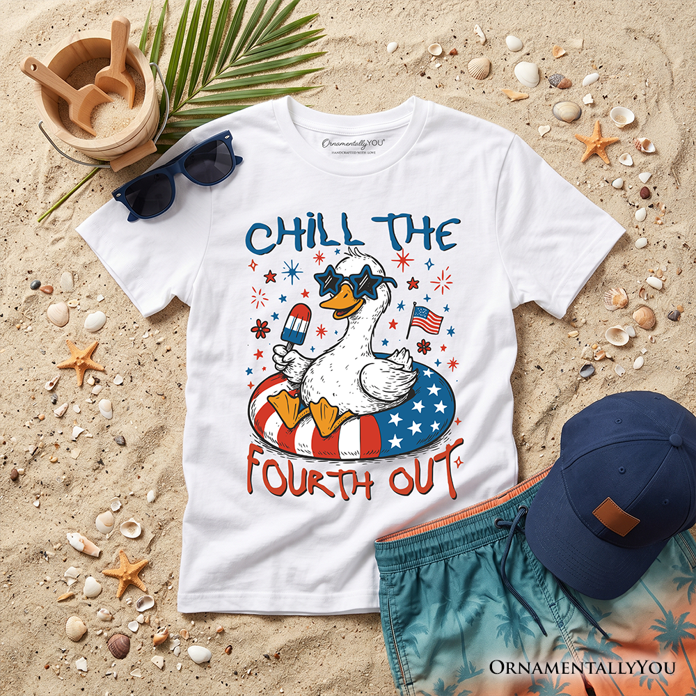 Kids Chill The Fourth Out Goose Patriotic T-Shirt