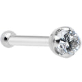 14k Solid White Gold Genuine 1.5mm Diamond Micro Nose Ring