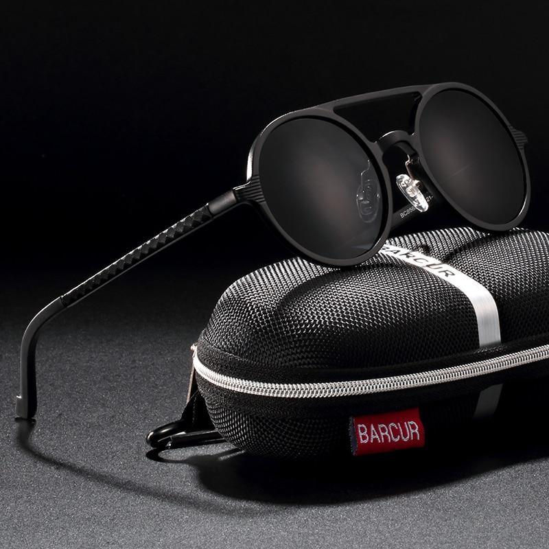 Luxury Vintage Aluminum Magnesium Sunglasses For Men and Woman Polarized Sunglasses Round Steampunk Shades Brand Designer Style With UV400 Protection