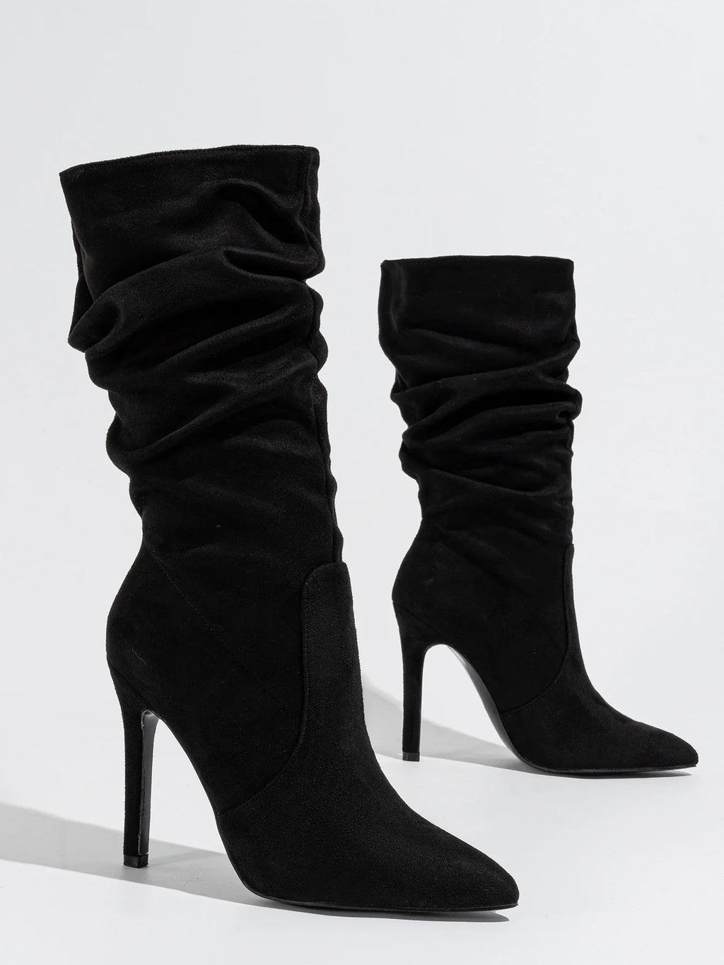 Pointed Toe Stiletto Mid-Calf Boots