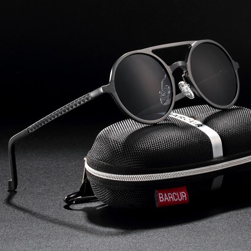 Luxury Vintage Aluminum Magnesium Sunglasses For Men and Woman Polarized Sunglasses Round Steampunk Shades Brand Designer Style With UV400 Protection