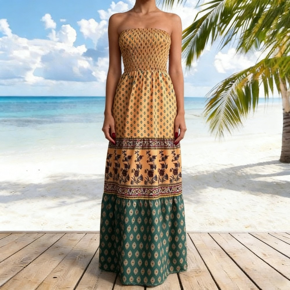 Summer Trendy Sexy Strapless Maxi Dress
