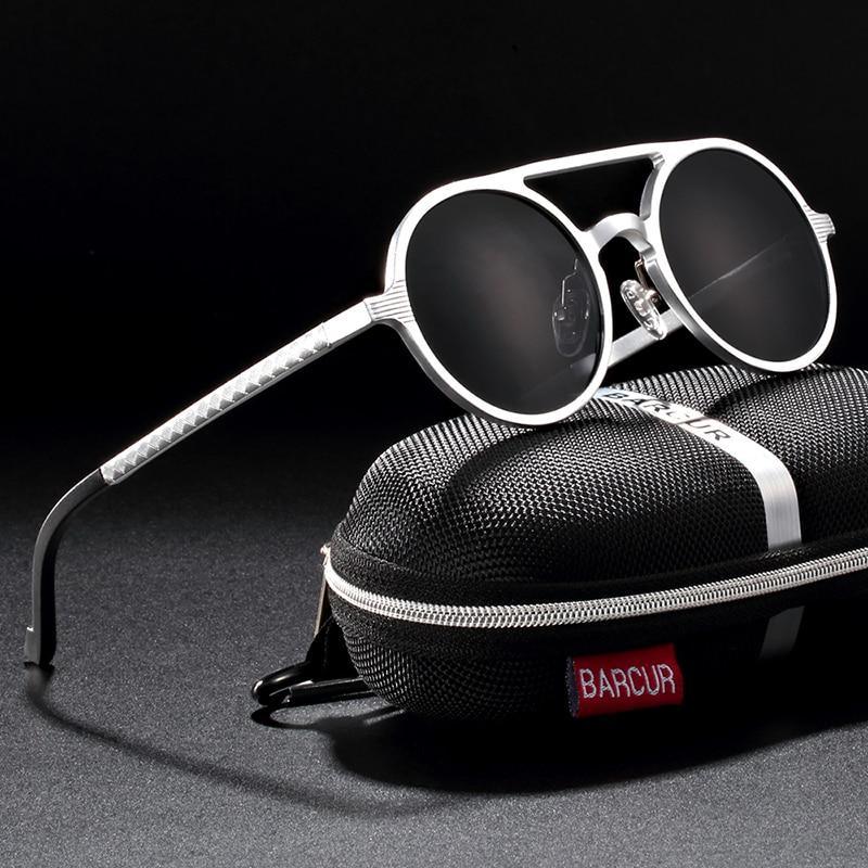 Luxury Vintage Aluminum Magnesium Sunglasses For Men and Woman Polarized Sunglasses Round Steampunk Shades Brand Designer Style With UV400 Protection