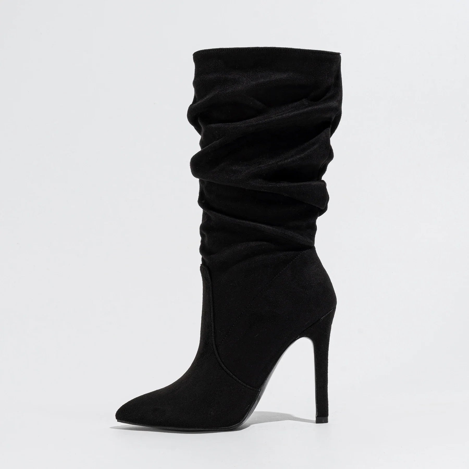 Pointed Toe Stiletto Mid-Calf Boots