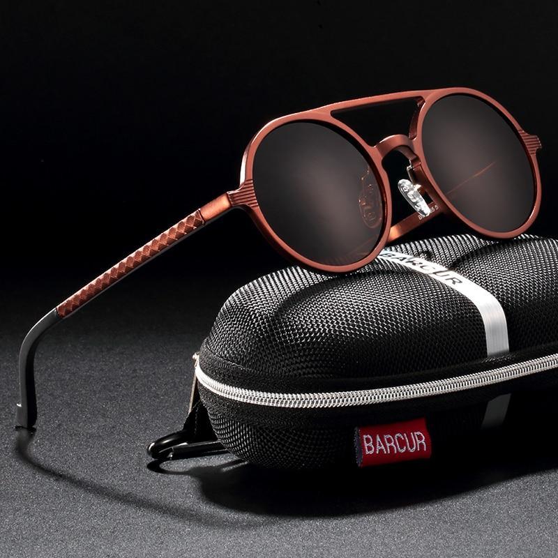 Luxury Vintage Aluminum Magnesium Sunglasses For Men and Woman Polarized Sunglasses Round Steampunk Shades Brand Designer Style With UV400 Protection