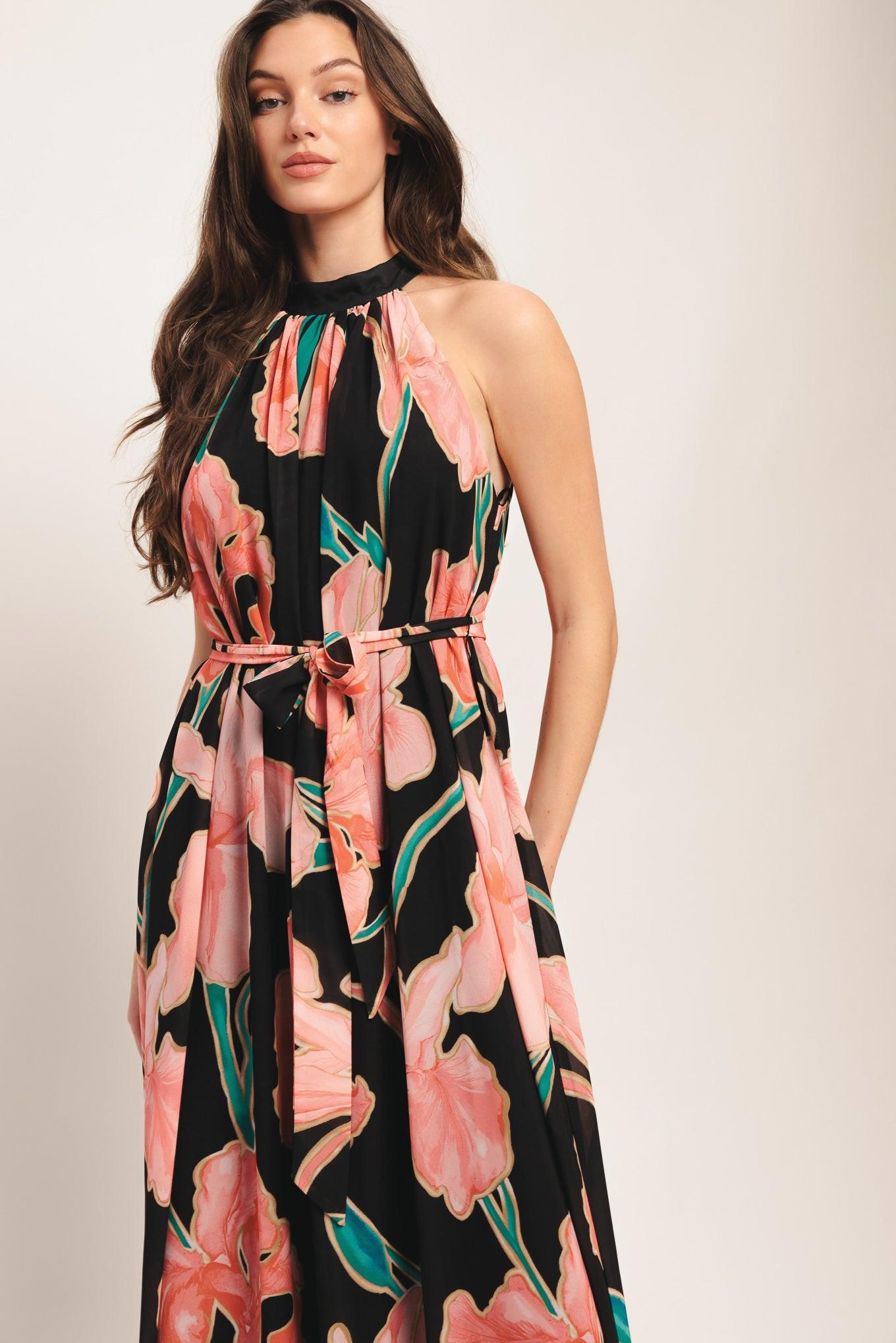 GARDEN NOIR WOVEN MAXI DRESS