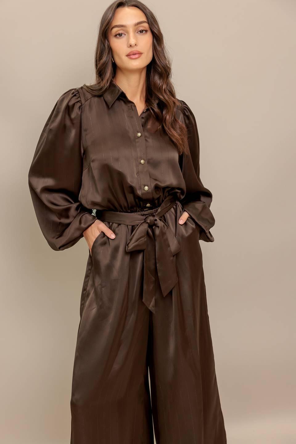 SUGAR BROWNIE WOVEN JUMPSUIT
