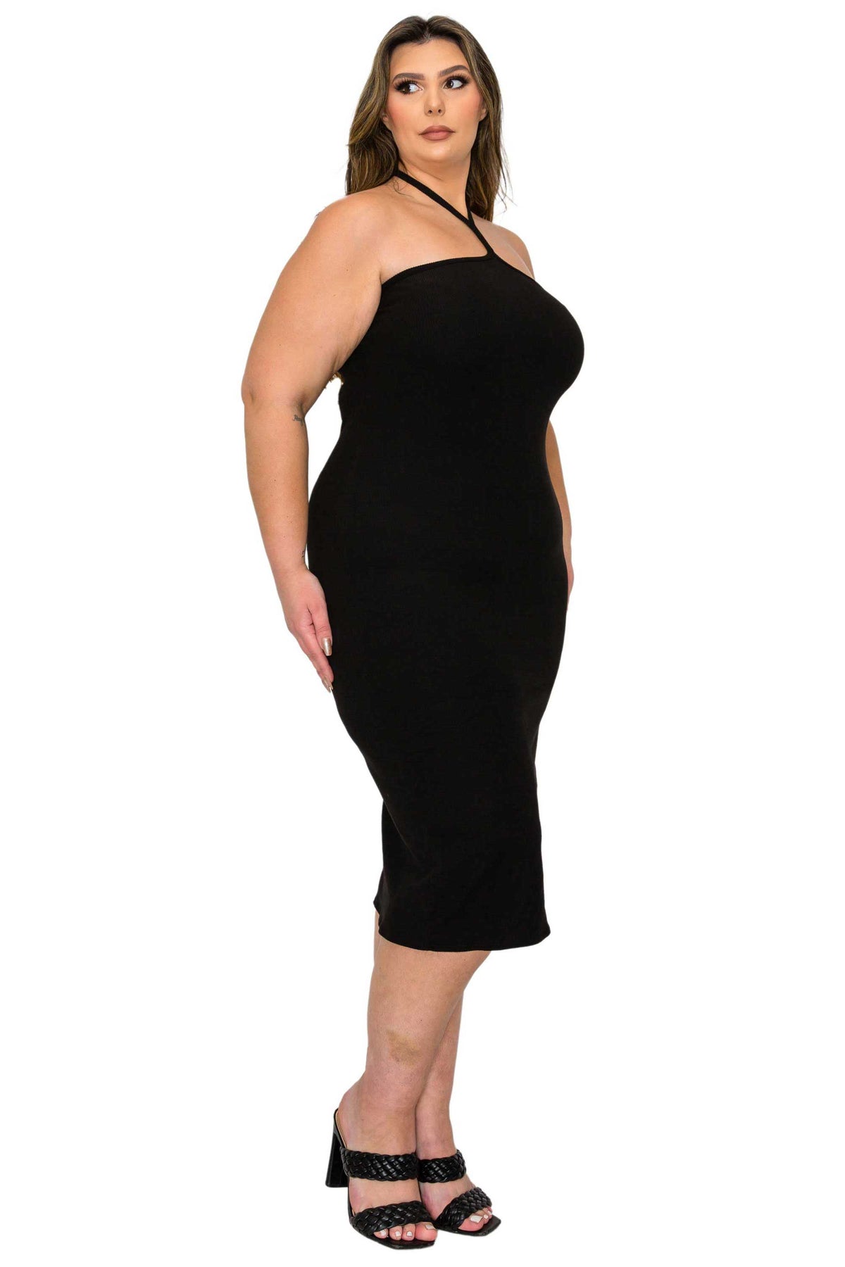 Sienna Tie Neck Rib Dress