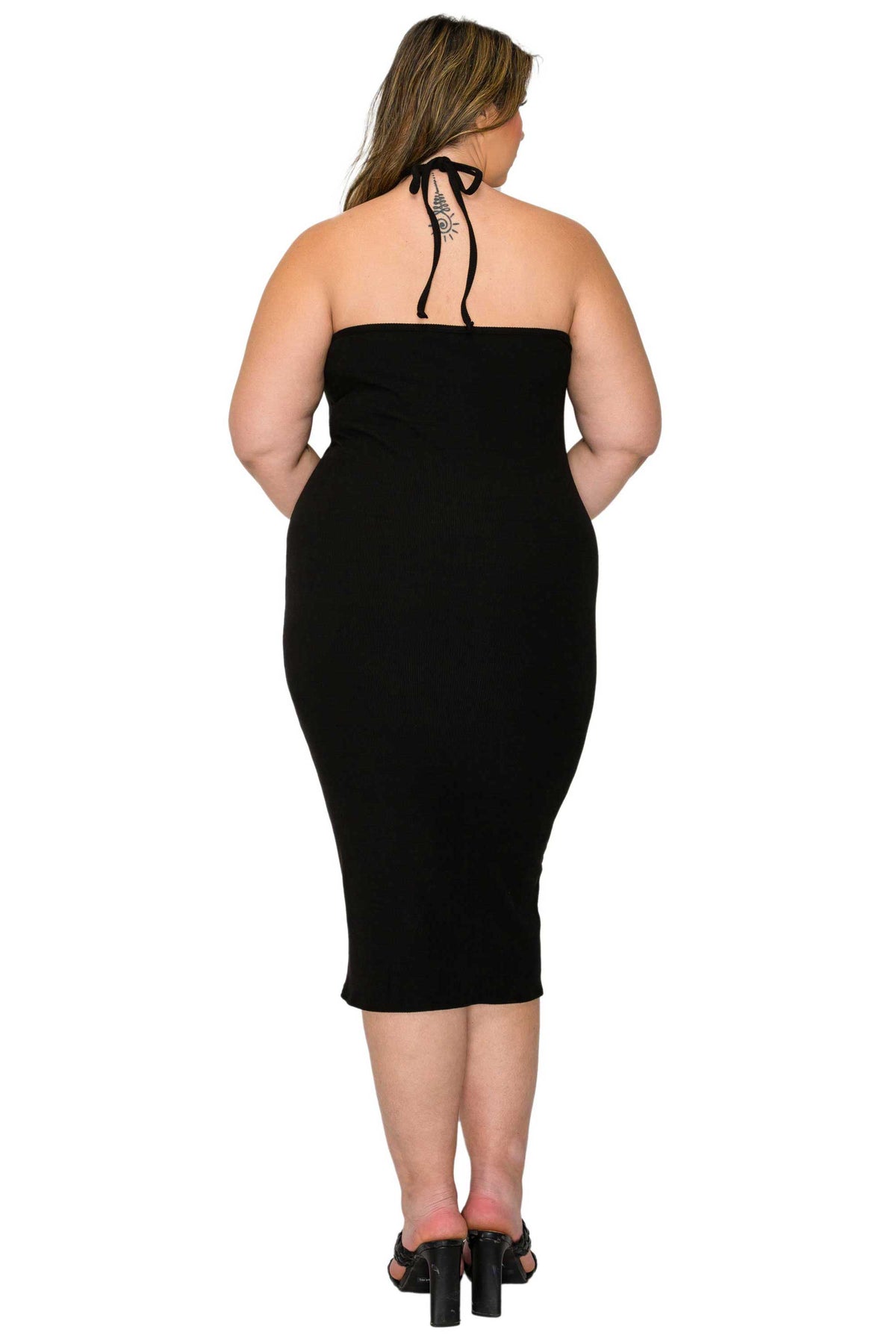 Sienna Tie Neck Rib Dress