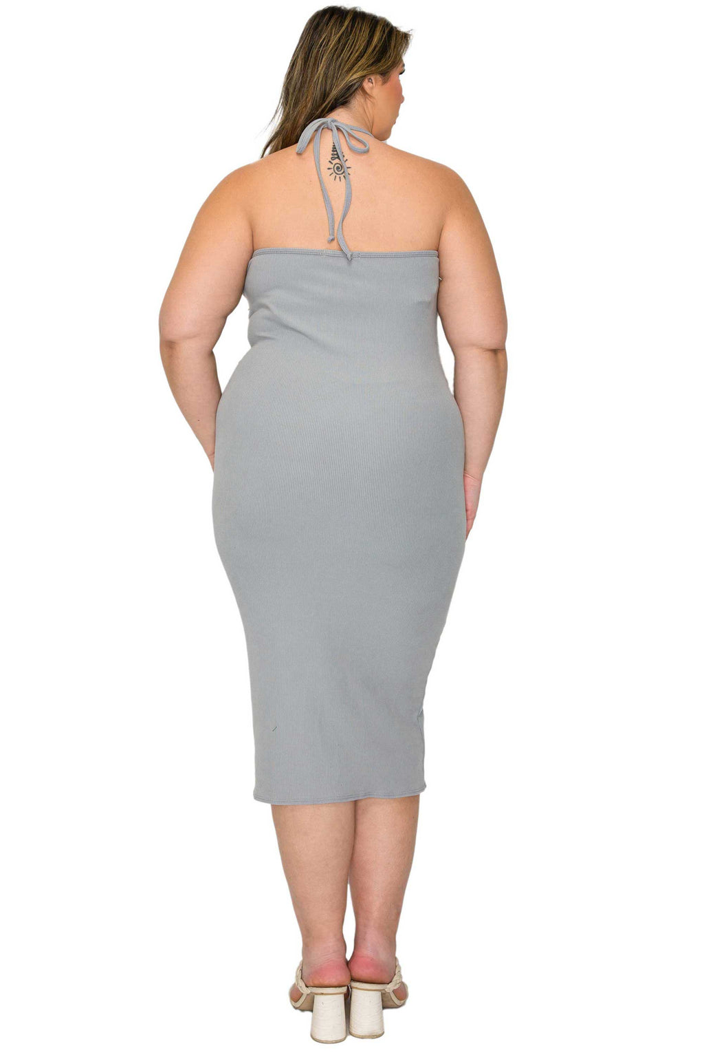 Sienna Tie Neck Rib Dress