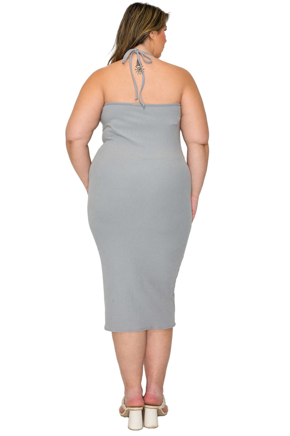 Sienna Tie Neck Rib Dress