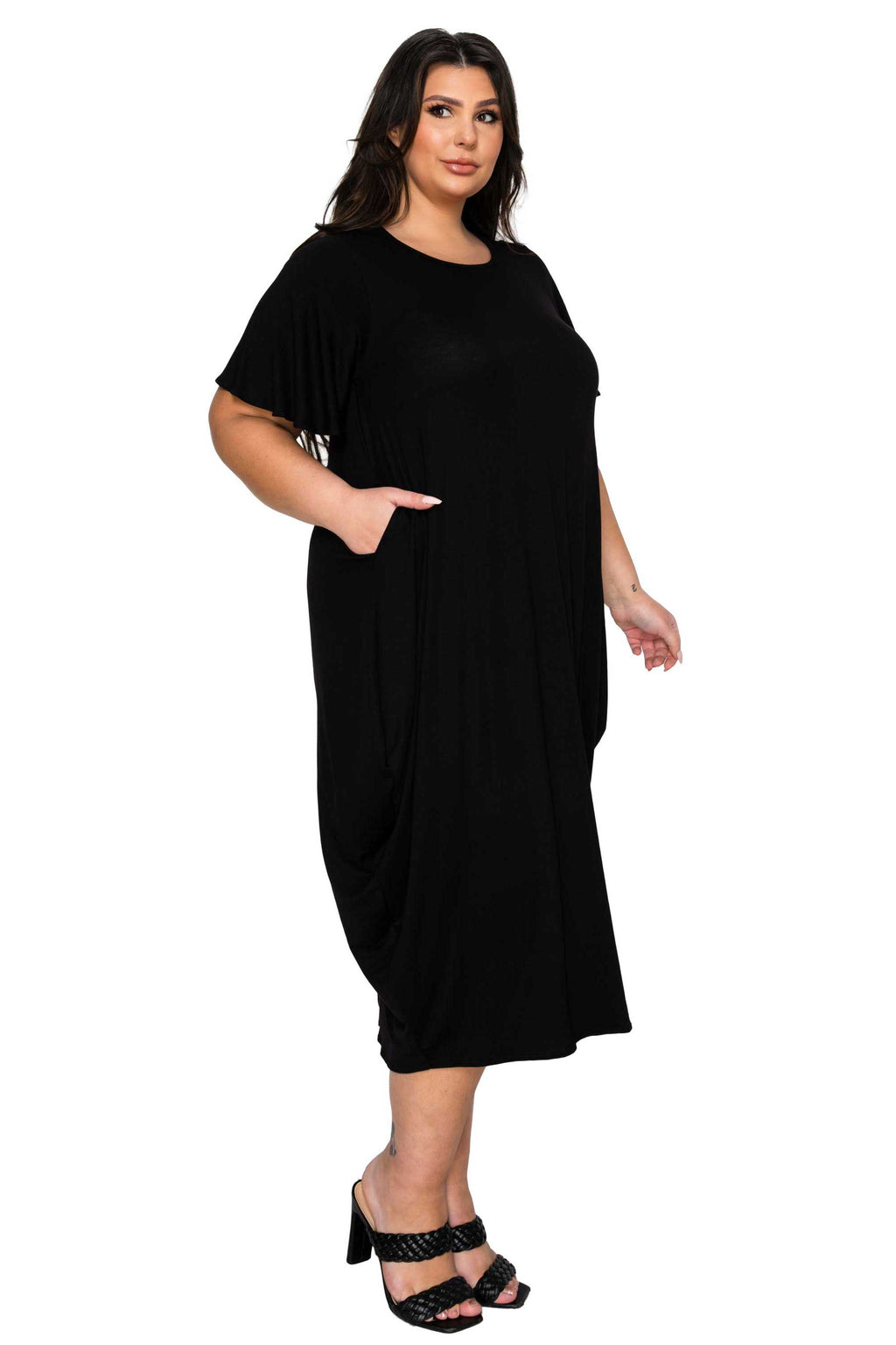 Liz Flutter Sleeve Pocket Dress