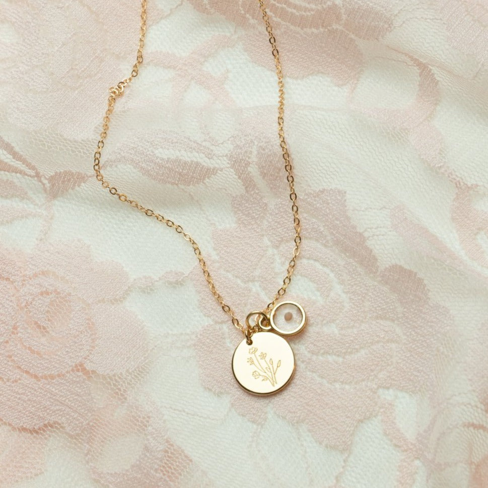 Wildflower Necklace with Mustard Seed